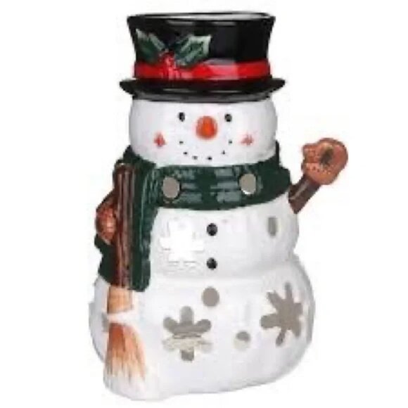 YANKEE CANDLE Snowman Tea or Votive Candle Holder 6 inches Tall - Picture 2 of 10